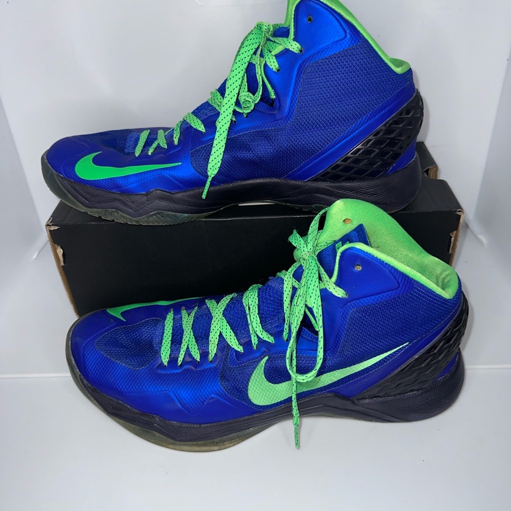 Nike Electric Blue and Neon Green Sneakers